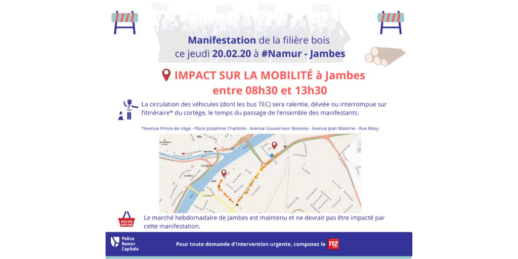 #manifestation à #Namur ce jeudi 20/02/2020