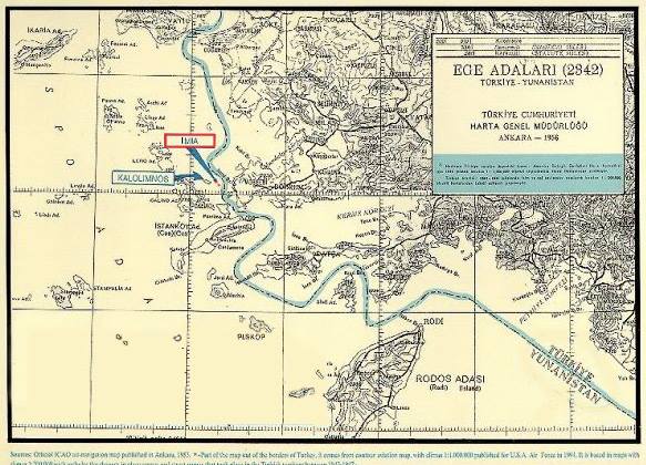 Τουρκικός χάρτης του 1956.
Δείτε τα Ίμια.
Βγάλτε το σκασμό.