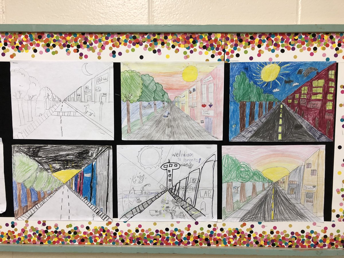 Choosing to display our favourite artwork - learning about symmetry in “mart” (math and art) and perspective too.