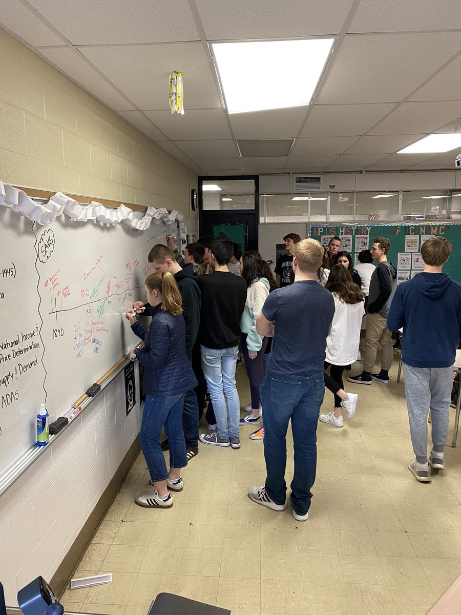 corinnpowers's tweet photo. #APUSH students did something a little different for their pre-assessment activity today. The mindset of “not knowing a lot” about the time period quickly turned into hundreds of terms, dates, events, people, &amp; places.... Working collectively to succeed! #cfevsHOME https://t.co/9sW75LRAsH