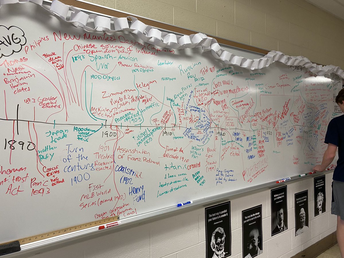 #APUSH students did something a little different for their pre-assessment activity today. The mindset of “not knowing a lot” about the time period quickly turned into hundreds of terms, dates, events, people, &amp; places.... Working collectively to succeed! #cfevsHOME