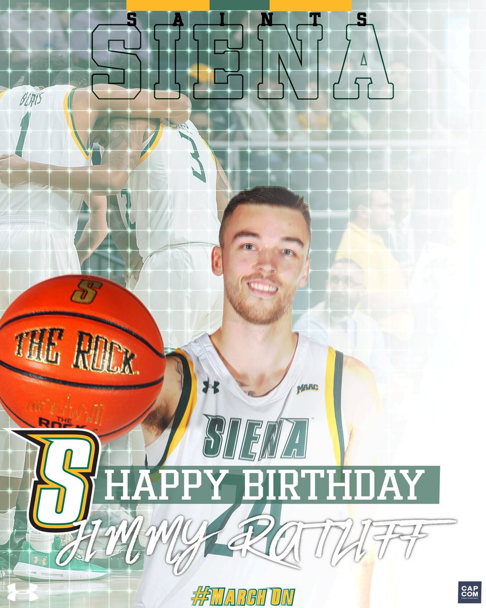 Happy Birthday <a href="/jimmer_33/">Jimmy Ratliff</a>! Let’s celebrate tonight at the @TUCenter with all of our great <a href="/SienaSaints/">Siena Saints</a> fans! Have a great day! #SienaSaints #HBD  🐶❗️🎂