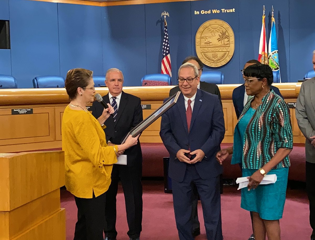 Proud to join Vice Chairwoman @RebecaSosaMiami to recognize @iflymia for surpassing over 46M passengers in 2019 & their incredible performance during this year’s @MIASBLIV. #OurCounty