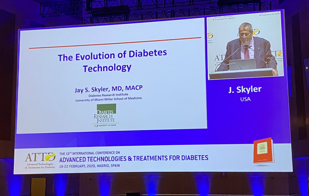 #ATTD2020 3751 participants from 81 countries... just wow!
And now: Really interesting lecture about the evolution of #diabetestechnology by Jay S. Skyler. 
#diabetes #technology #developement #grow #GrowOnTour
