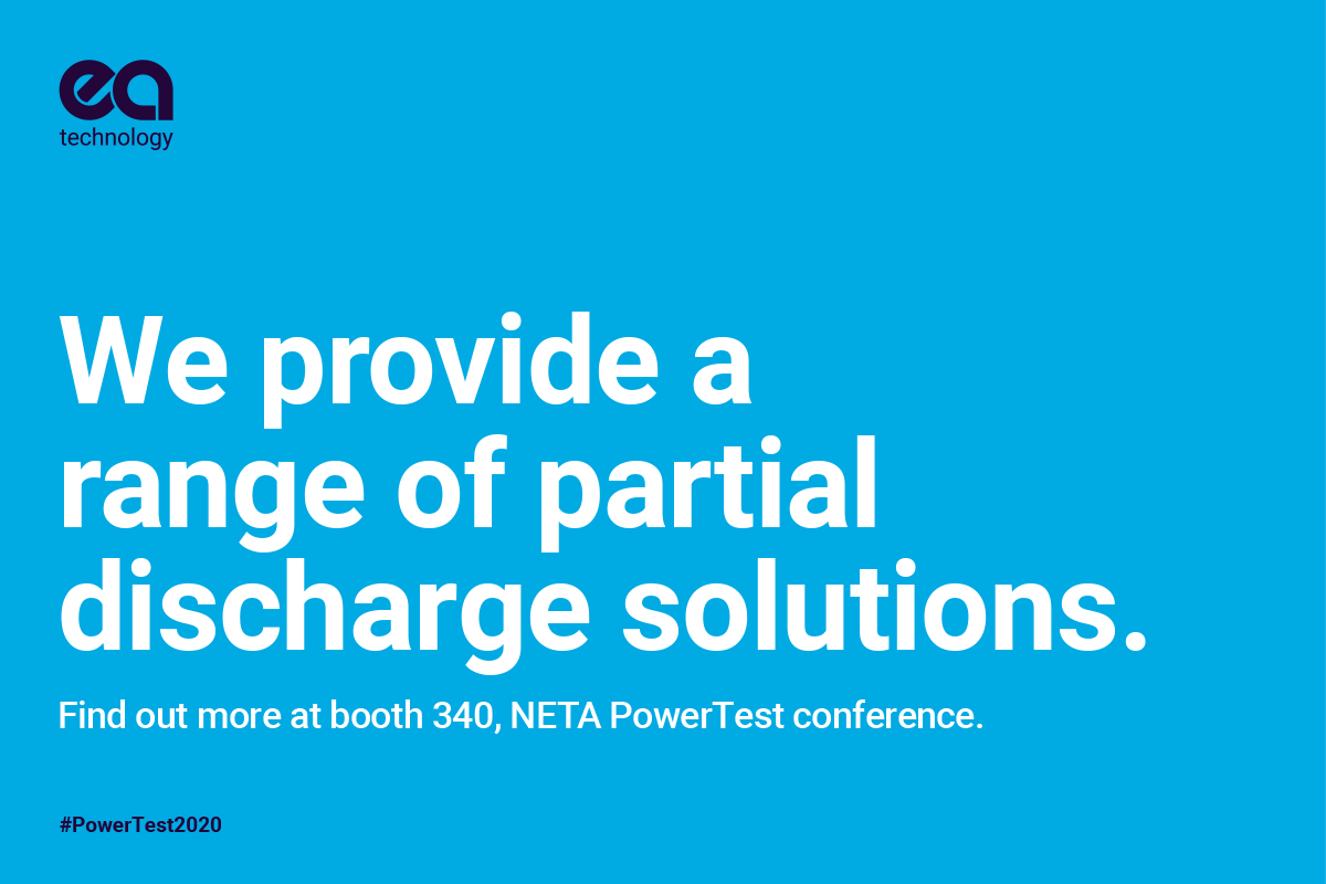 eatechnology's tweet image. We provide a range of partial discharge solutions, find out more about our PD detection and location instruments at booth 340 at the NETA International Electrical Testing Association PowerTest Conference, February 24th – 28th. Find out more: bit.ly/39KNkFl
#PowerTest2020