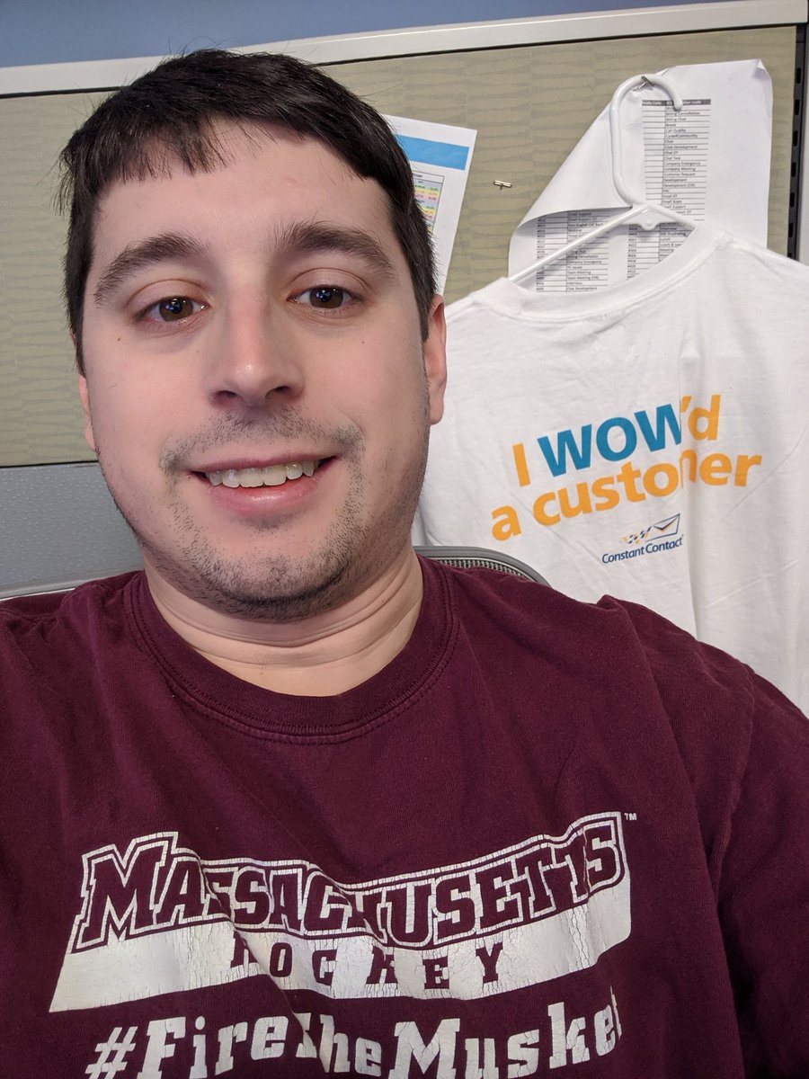BrianHurst01's tweet photo. #CollegeColors in my work department today! Had to represent my @UMassAmherst and @UMassHockey swag! #GoUmass 

@ConstantContact #ctctlife 

Current Students DM me for future opportunities! https://t.co/9HLR23Uvoa