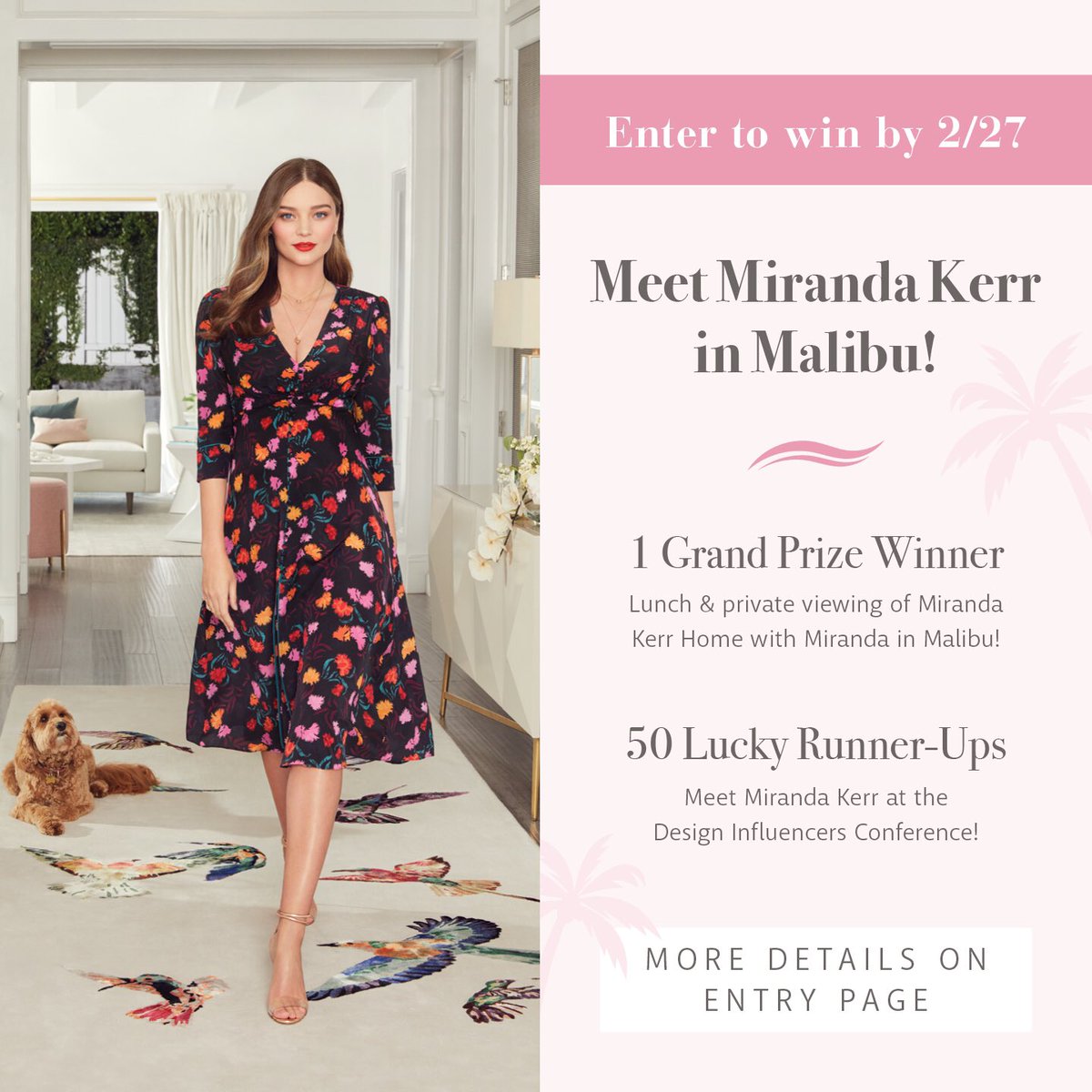 DesignInflConf's tweet image. GIVEAWAY: Do you want to meet @mirandakerr in Malibu? @universalfurn is giving one lucky #designinfluencerscon attendee the chance of a lifetime! Don’t win? Don’t worry! Follow the link to see runner-up prizes: universalfurniture.com/meetmirandaker…