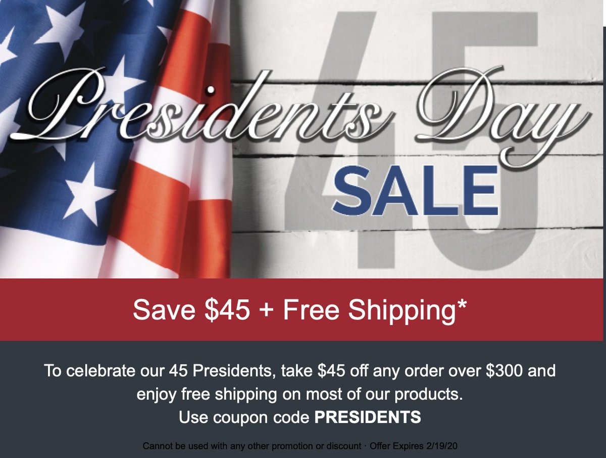 RetailResource1's tweet image. #PresidentsDay Sale! Take $45 off any order $300+ &amp;amp; enjoy FREE shipping on most of our products. Visit retailresource.com; use code PRESIDENTS at checkout!

#RetailResource #retail #retailers #visualmerchandising  #retailtrends #retailnews #retailbusiness #retailmarketing