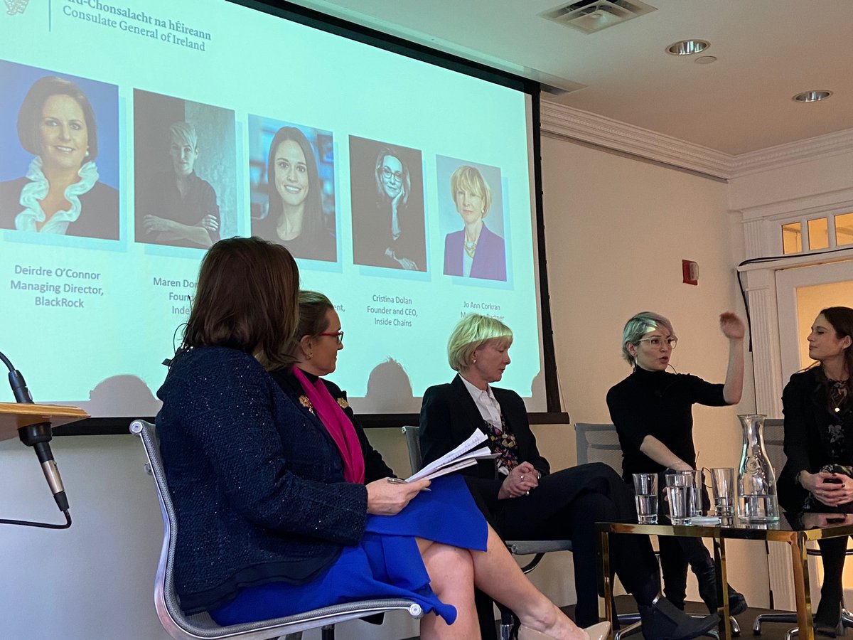 maddenciaran1's tweet photo. Thank you Deirdre O’Connor for again expertly moderating our Women in Finance discussion this morning in @irelandinny as part of our slightly belated celebration of #brigidsday Thanks to all panelists and participants &amp; our partners @digitalirish @100womenfinance and @ei_theusa https://t.co/Ufesqb6VsJ
