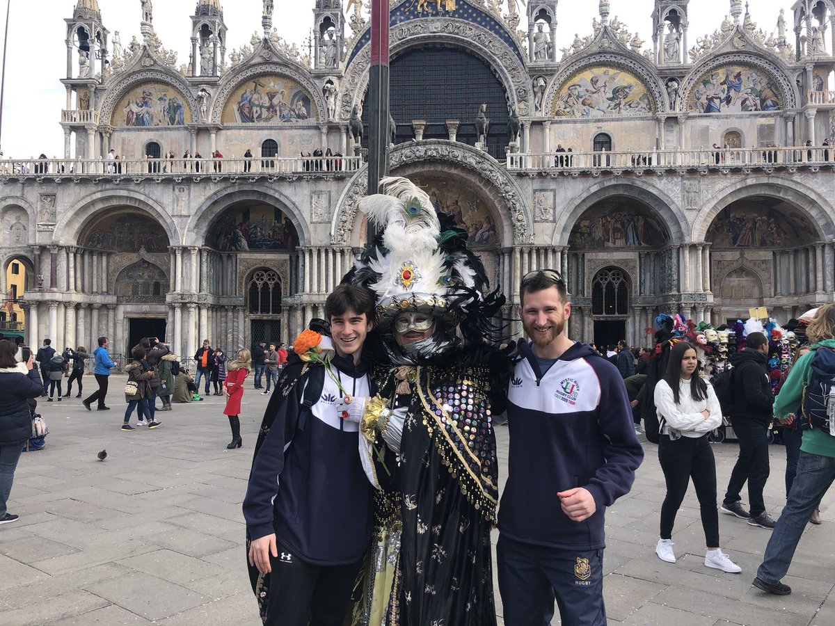 MaldenCathRugby's tweet photo. A couple Lancers checking in from Italy! About to head to our first match against a local u19 team https://t.co/pSRJ3LplY8