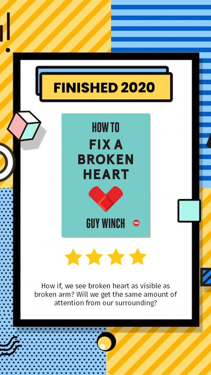 14. How to Fix a Broken HeartMembaca karena memang ingin menyembuhkan patah hati. Tetapi ternyata, premisnya lah yang mendorongku u/ menggali lebih jauh -  https://www.goodreads.com/review/show/3197619657