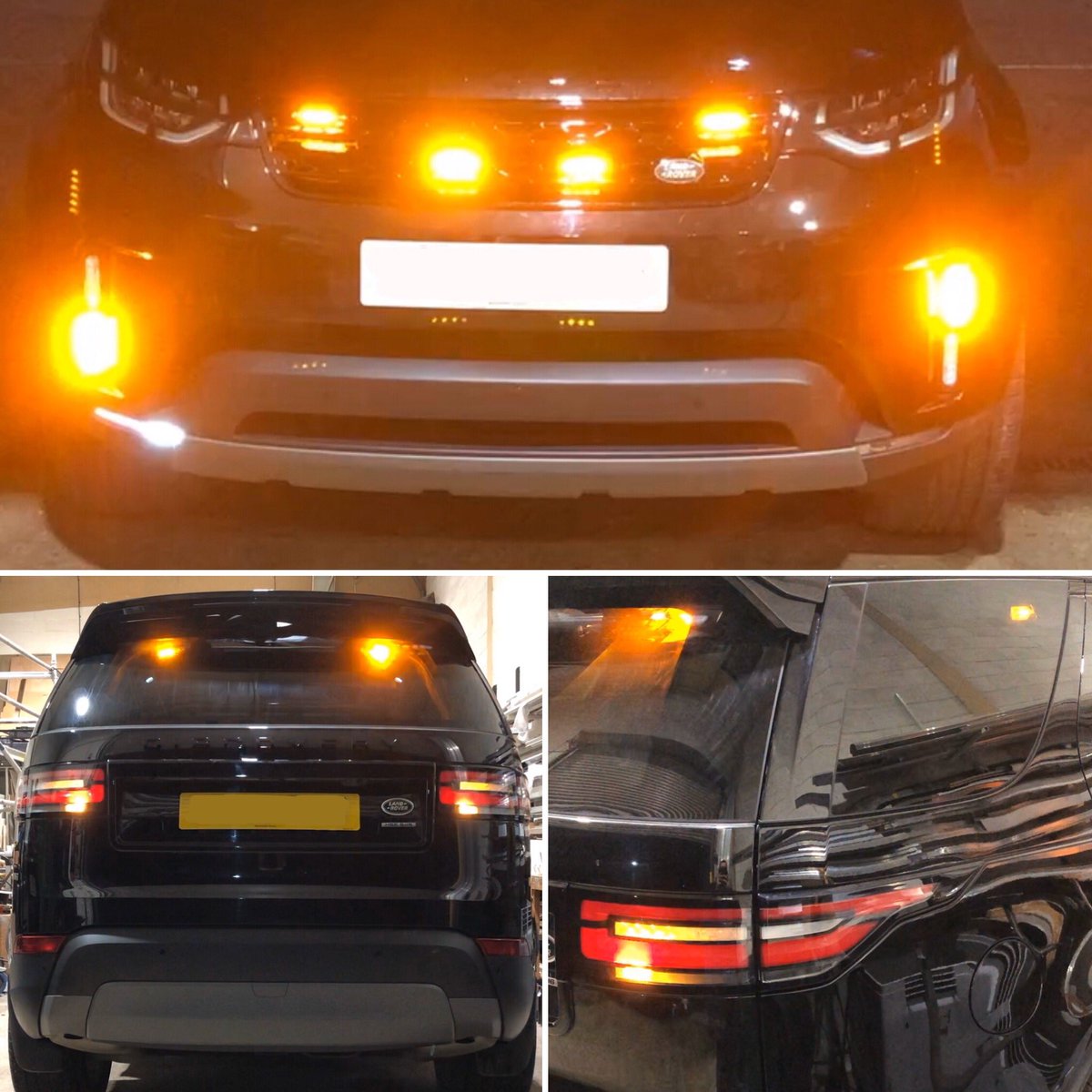 van_system's tweet image. #69Plate @LandRover_UK #Discovery #Commercial fitted with #covert amber strobes, including front grille, side windows and boot window with covert lights in rear Land Rover light cluster and wig wag’s to the front fog lights