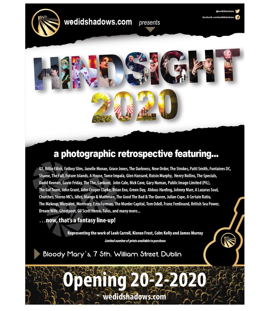 wedidshadows's tweet photo. Join us tomorrow in @BloodyMarysD2 from 7pm for the launch of Hindsight 2020, with photos by @AudioFonic, @stilpix, @frost_ie and Colm Kelly. https://t.co/4wgPJb2Th5