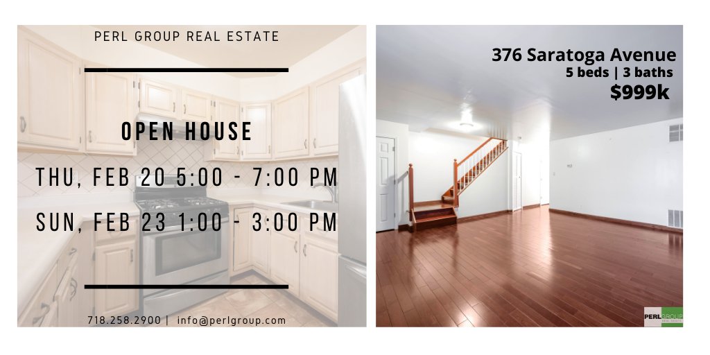 perl_group's tweet photo. 🏠Join Us For An #OpenHouse at 376 Saratoga Avenue! 

#CrownHeights #NewHome #HomeSweetHome #HardwoodFloors #MultiFamily #WednesdayMotivation #Realtor #ThePerlWay #PerlGroup #JustListed #HomesForSale #FirstTimeBuyer #HomeSearch #ModernHome #ClosetSpace #NewAppliances https://t.co/e3mnqRvT8L