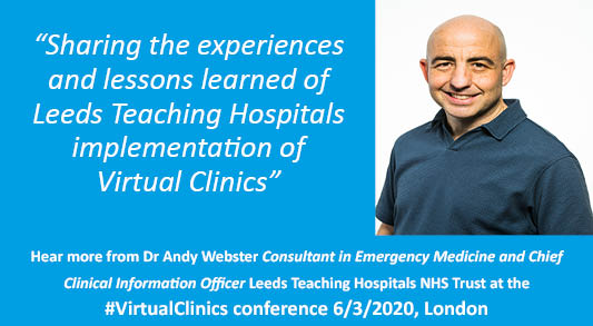 HCUK_Clare's tweet image. Hear more from Dr Andy Webster @LeedsHospitals at the #VirtualClinics conf ow.ly/8sWy50yquUB 
@LTHTResearch @RCPLondon @NOAOrthopaedics @BibhasR @BritOrthopaedic @UCLPartners @RNOHnhs @GdnHealthcare @Doctors_net_uk @FMLM_UK @bmj_latest @NHS_CLN @surgeonsnews @OrthoToday