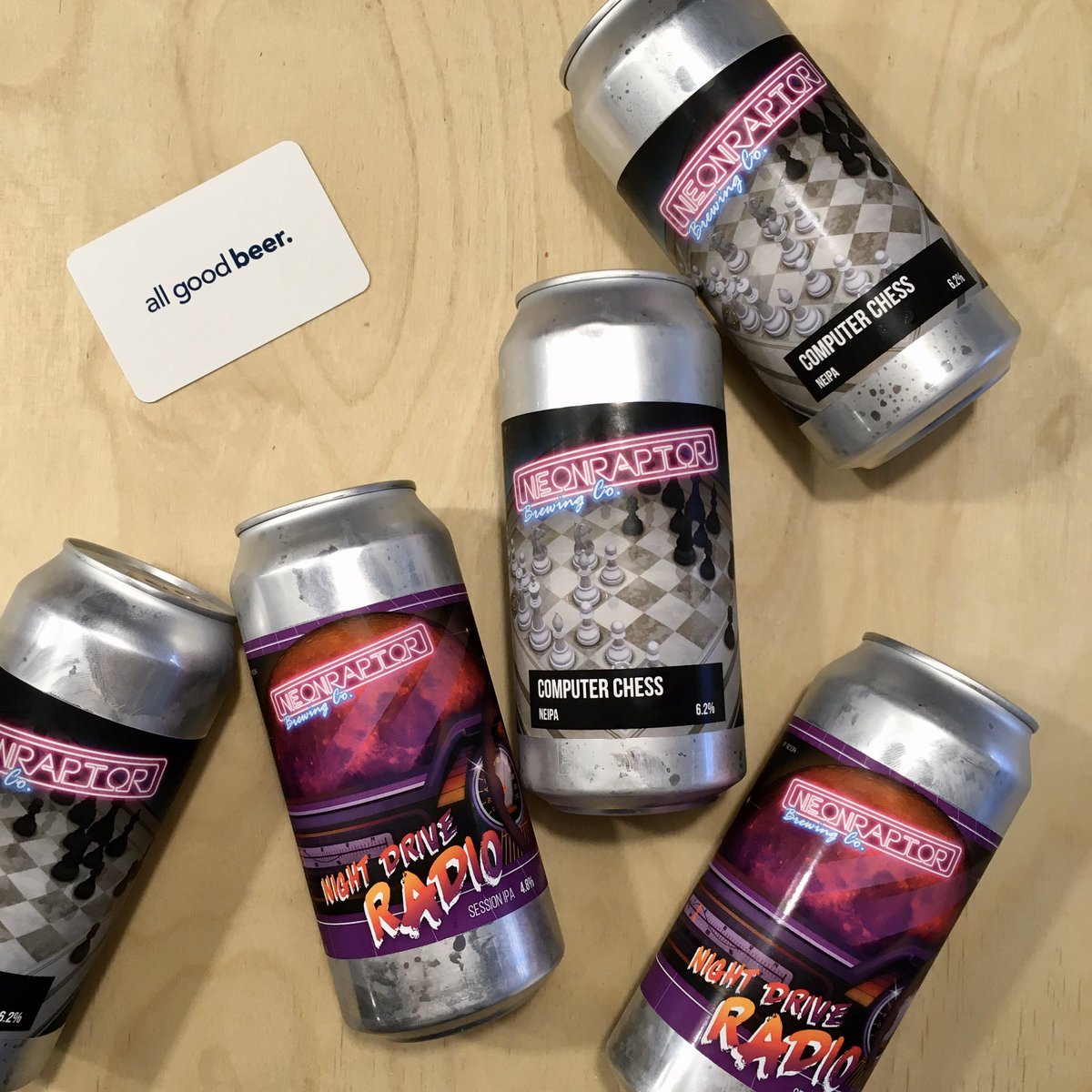 All_Good_Beer's tweet image. We’ve got more new releases from Nottingham’s favourite brewery, @neonraptorbrew -
Computer Chess NEIPA 6.2%
♟♟♟♟♟♟
Night Drive Radio Session IPA 4.8%
🌒🚗📻🌒🚗📻
Stocked up in all venues
Online ✅ 
Hackney Downs ✅ 
Bermondsey (weekend) ✅

#craftbeer #allgoodbeer