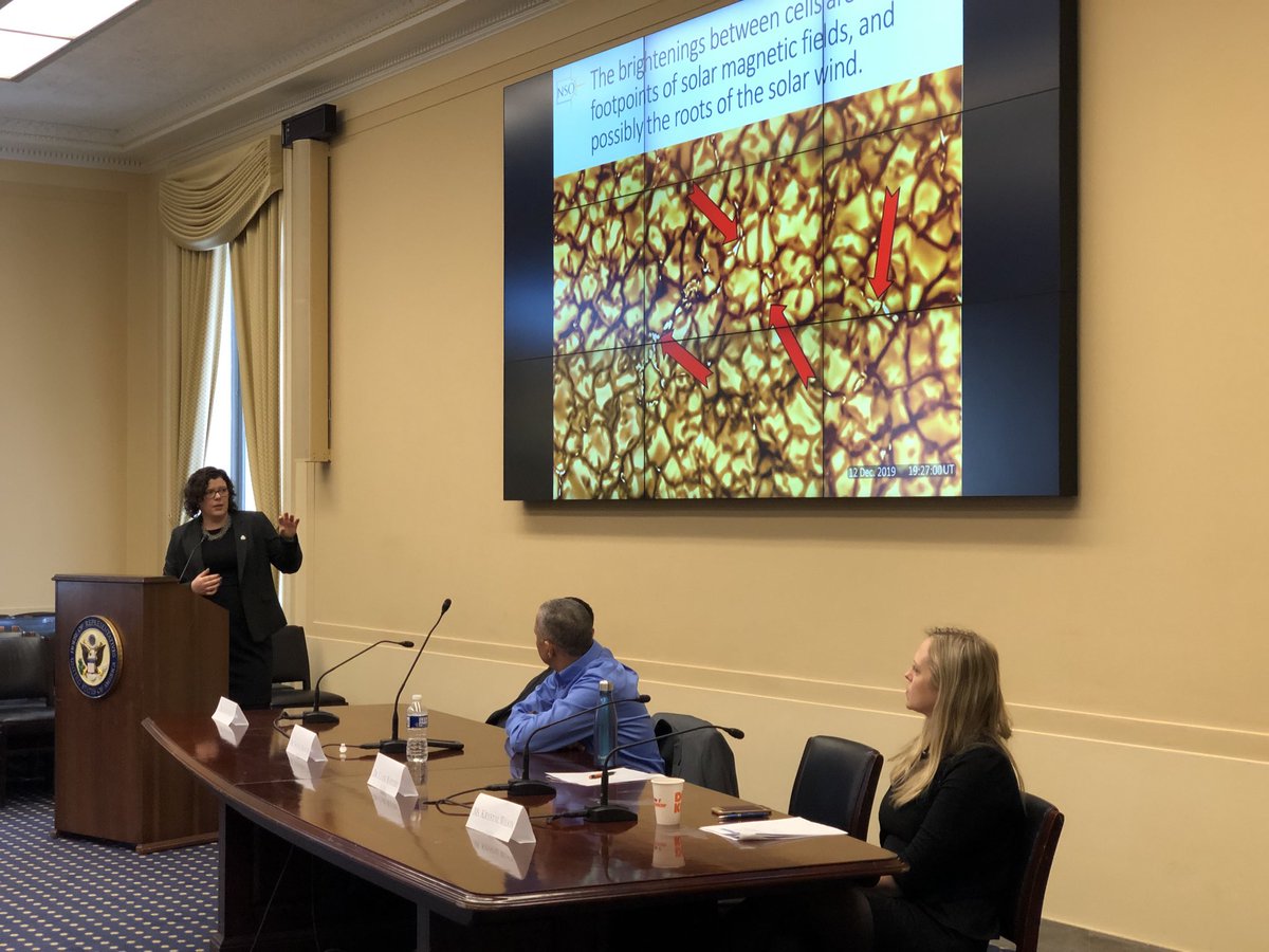 AURADC's tweet photo. Dr. Claire Raftery explained today at Space Advocates session about how NSF’s Inoyue  Solar Telescope will work with other solar missions to predict Space Weather. ⁦@NSF⁩ ⁦@NatSolarObs⁩ https://t.co/DMvWMNknGL