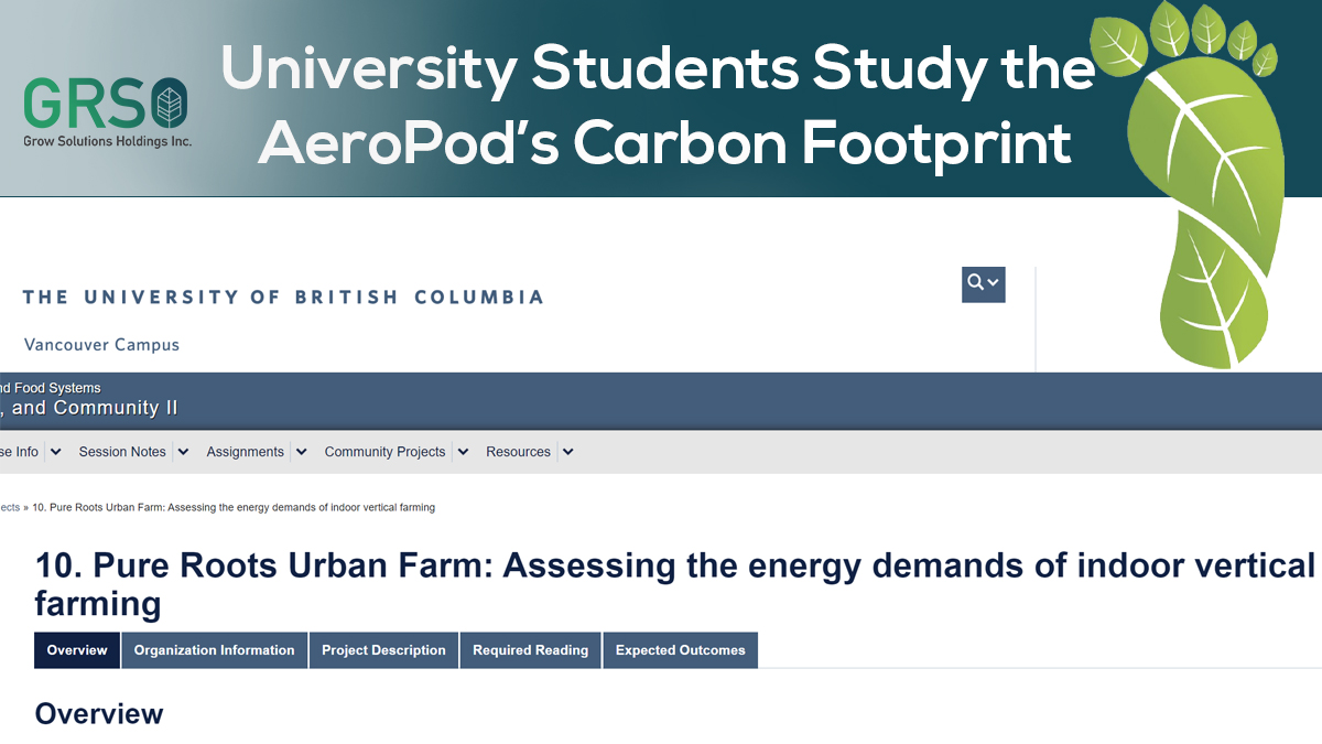 GRSOtech's tweet photo. GRSO is pleased to be working the University of British Columbia to assess the carbon footprint of our AeroPod. It is our focus to be as environmentally friendly as possible and the results of this project can shape our long-term technology and operational choices in the future. https://t.co/FhK9seqGjW