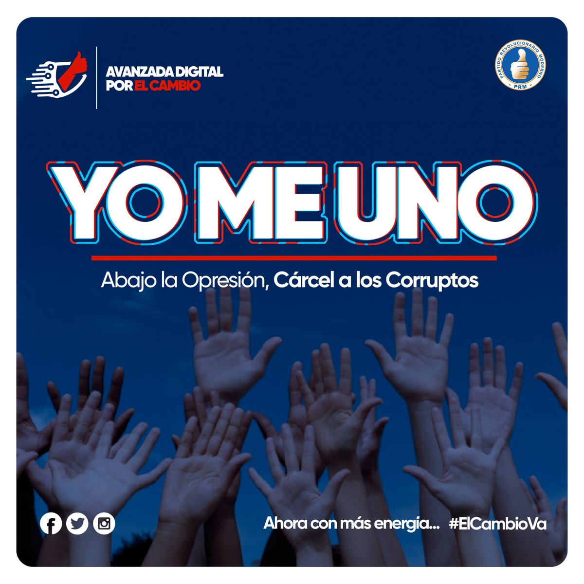 avanzada_cambio's tweet photo. Luchemos todos y no nos dejemos presionar por los corruptos. Abajo la Opresión y Cárcel a los Mañosos Corruptos. #ElCambioVa #democracia #AvanzadaDigital #vamosporelcambio #rd #GobiernodelCambio #futuro https://t.co/VnbCPFpw5Y