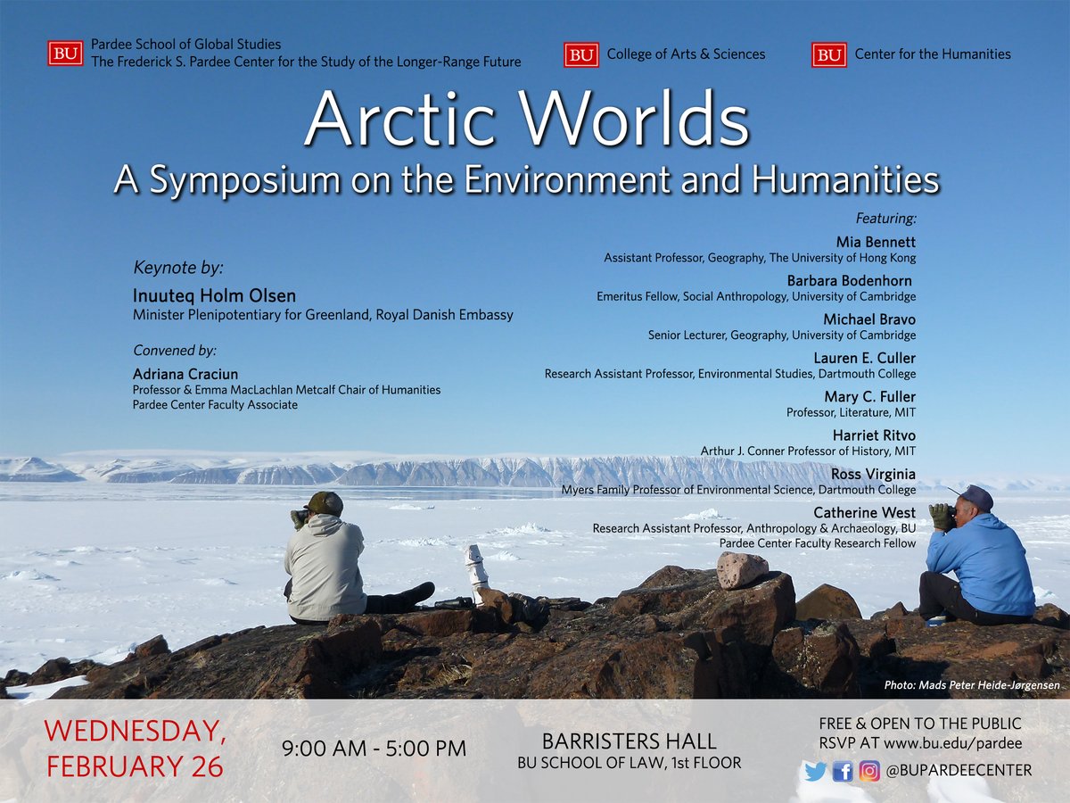 Next Wednesday: Join us, @BU_CAS & @buhumanities for an all-day symposium featuring leading #Arctic experts, as well as a keynote by @GreenlandRepDC Head of Representation Inuuteq Holm Olsen -- More info and RSVP: bu.edu/pardee/2019/12… @BUPardeeSchool
