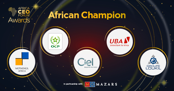 africaceoforum's tweet photo. In partnership with @MazarsGroup, the AFRICA CEO FORUM AWARDS are proud to unveil the nominees for the Africa Champion Award 2020.
Join us for #ACFAwards on March 9: https://t.co/XWBt5mW2ld
#ACF2020 https://t.co/9pZnCxAZTh