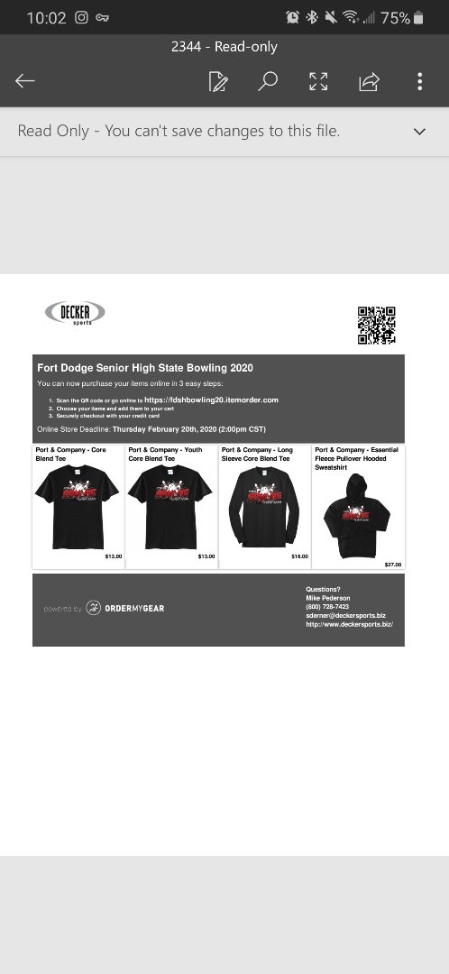 This is the online store for state tournament shirts. It closes tomorrow at 2pm.   <a href="/FDCSD/">Fort Dodge Schools</a> <a href="/fddodgersports/">Dodger Athletics and Activities</a> @SuptUlrich <a href="/stlaird3/">Staci Yenger Laird</a>
