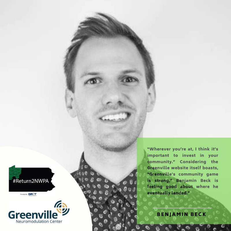 Benjamin Beck is another story about returning to northwestern PA #return2nwpa. Based on his story, we guess you can say the grass is greener in Greenville! Read his story here:
industryneedsyou.com/the-grass-is-a……/

Stories are presented by #GR8TManufacturing Partnership

<a href="/GreenvilleCham1/">GreenvillePAChamber</a>