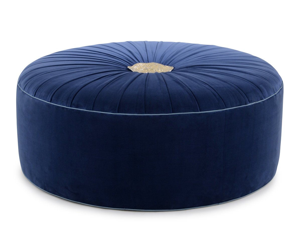 Feeling blue? This lush, velvet ottoman designed by Christine Rendino exclusively for John-Richard will uplift your mood. 💙💙💙
