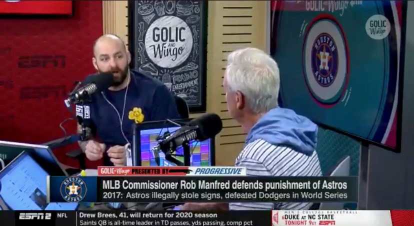 SpecialOlympics's tweet photo. We see you @MGolicJR57 - Peep that @SOlympicsND logo on his shirt from this mornings @GolicAndWingo! #InclusionRevolution https://t.co/KQiSPd9bIs