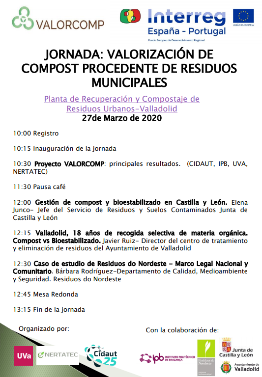 Cidaut's tweet photo. El próximo 27 de marzo tendrá lugar, en la Planta de Recuperación y Compostaje de Residuos Urbanos-Valladolid, la jornada VALORIZACIÓN DE COMPOST PROCEDENTE DE RESIDUOS MUNICIPALES, dentro del proyecto #valorcomp, Información y registro: https://t.co/4Gf1dU9L9Z https://t.co/9UweubBYoi