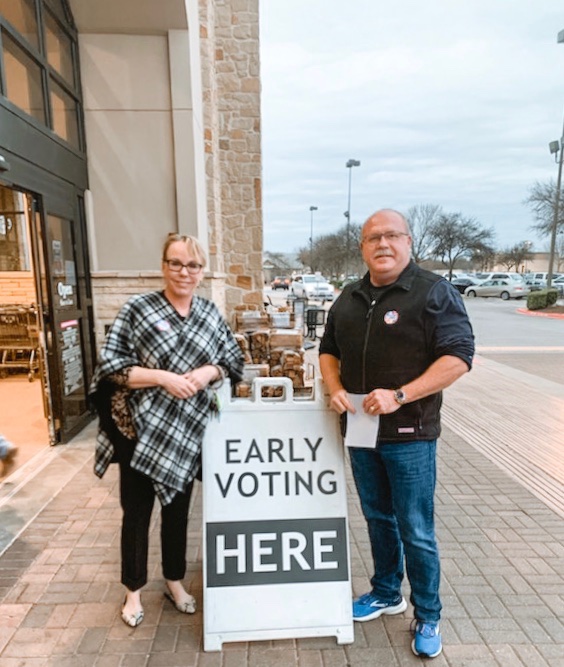MikeGleason2020's tweet photo. Need a date night idea? Early Voting + Dinner!
Head over to your nearest polling location for early voting and show your support for Mike Gleason.
For more info, or to support our campaign: https://t.co/q5QKTyHXve https://t.co/1BEbTaHMVH