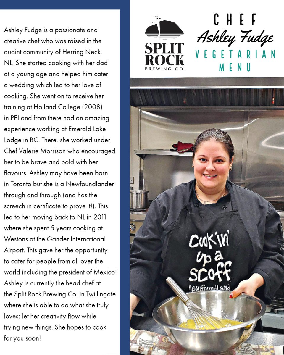 Twillingate_NL's tweet image. ☀️ Meet Chef Ashley Fudge, creator of the vegetarian menu for our upcoming Artisan Yoga Retreat April 3-5, 2020! She is currently Head Chef at Split Rock Brewing Co.

#stayshopexplore #yummyfood #vegetarianmenu #yogaretreat #spring #getaway #yoga #explorenl #explorecanada