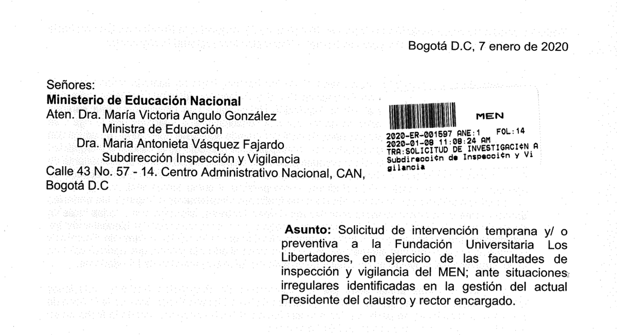 YebraDuranA's tweet photo. Estudiantes de Universidad Los Libertadores, advierten #irregularidades en la administración y manejo de los recursos y solicitan intervención #Urgente del @Mineducacion. Denuncia Rep Estudiantes Consejo Superior: @WRadioColombia @pulzocol @CaracolRadio @BluRadioCo @VickyDavilaH https://t.co/rd75qjCTYs