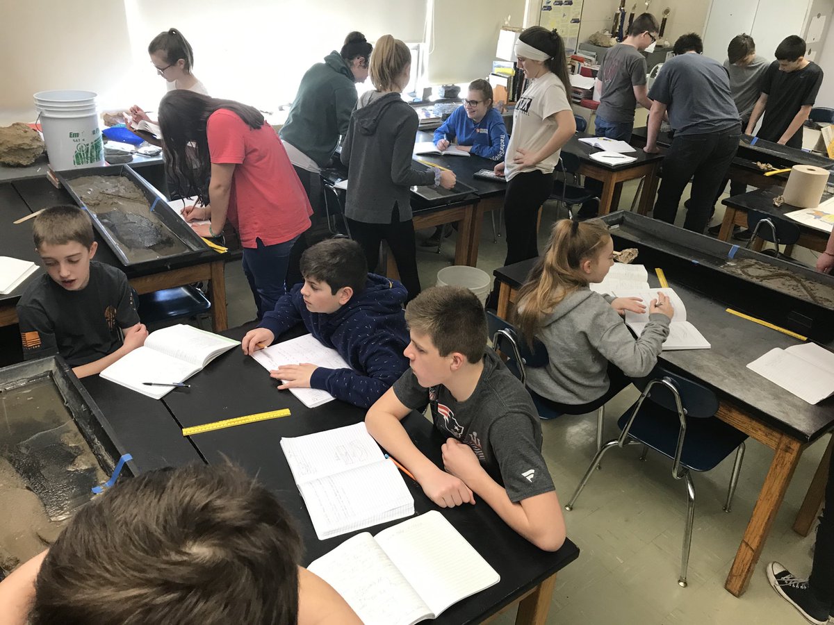 GRS_Science's tweet photo. #Streamtable Orientation Day for 8th graders!
Investigating river processes & effects. Making claims & gathering data.
#handsonscience #makingsciencerelevant #GRStradition
@EmriverModel @geoedgsa @NESTA_US https://t.co/8fxs7jIalH
