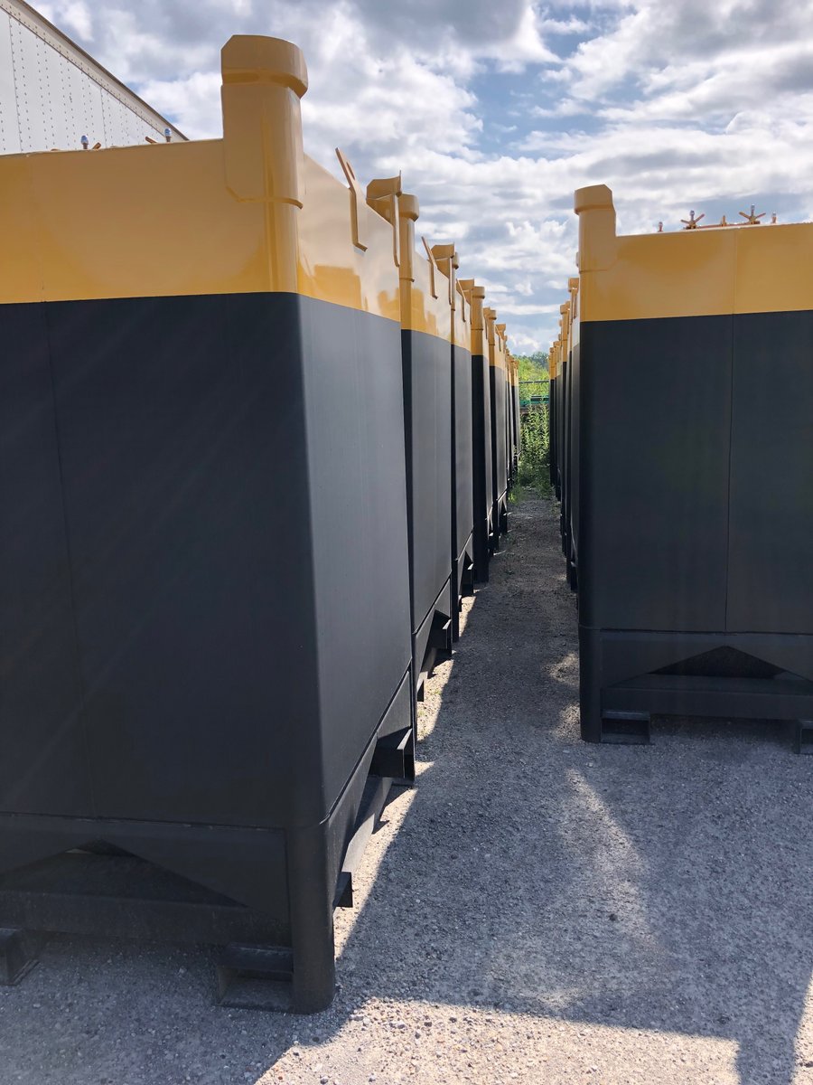 stelfab's tweet photo. IBC Catalyst Bins #hooverferguson #drychemical #ibc #uncertified #transportcanada #steelcontainers #catalystbin #slidegate https://t.co/evvz1IeZgO