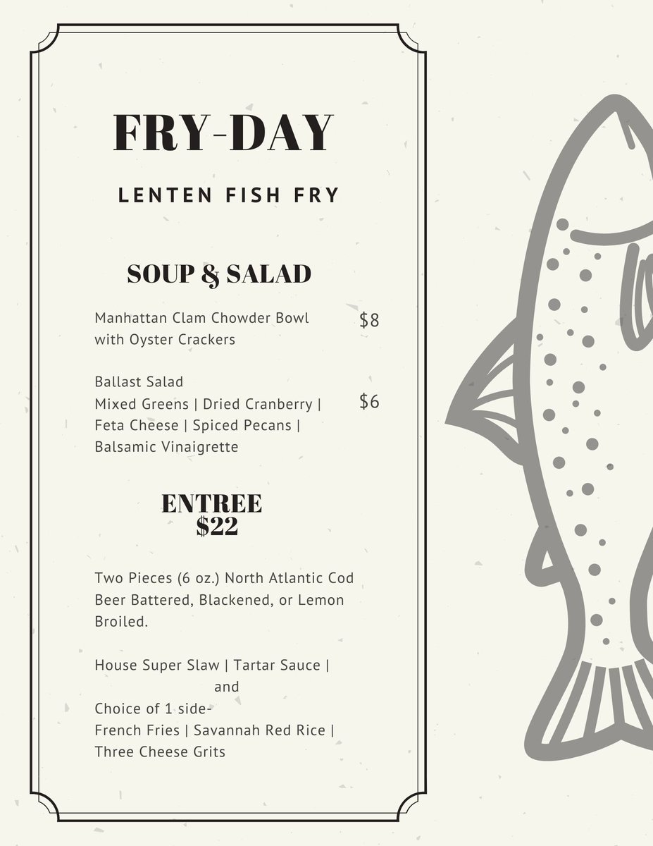 From February 28th- April 10th <a href="/BoardnBarrel/">Board and Barrel Restaurant</a> we will be having *Fry-Day Lenten #FishFry* from 5PM until close.