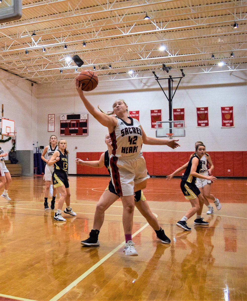 SHAbrynmawr's tweet photo. SHA’s quest for a fourth straight District 1 basketball championship begins tonight. Our Lady Lions face Delco Christian @ home at 7pm. It’s a RED OUT so wear your red!! Admission is $5. Go SHoops! #shoops #shabrynmawr https://t.co/Io96jeI6bS