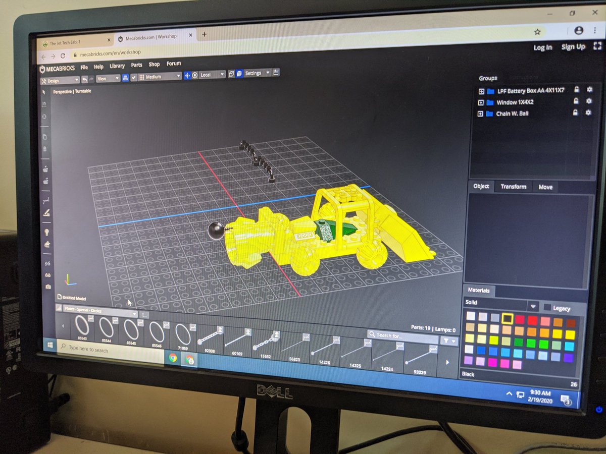 TheJetTechLab's tweet image. First grade using #mecabricks to build with #legos and we can even #3Dprint them!