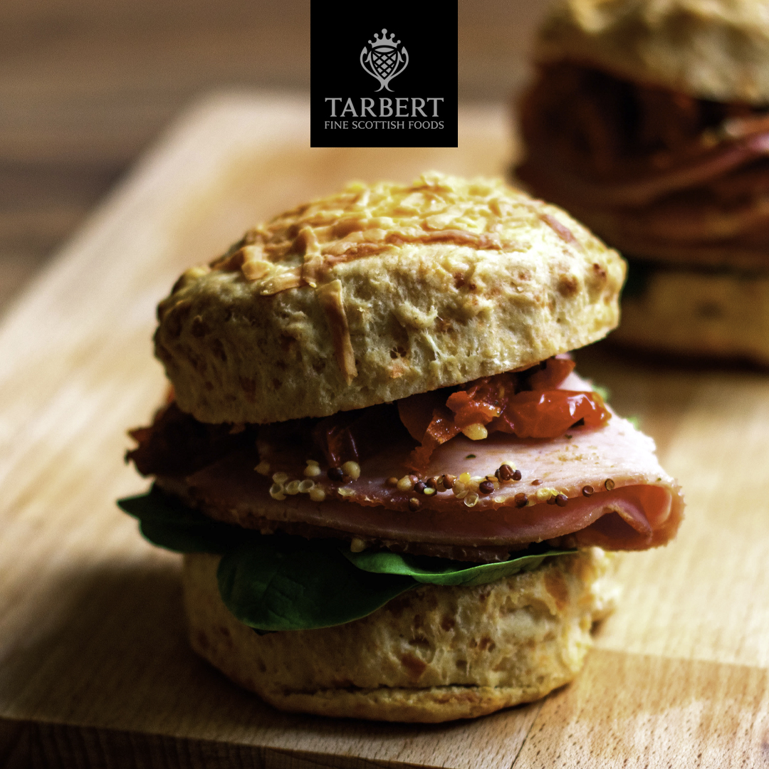 Who needs bread when you can make a sandwich with a big tasty cheese scone? They go perfect with our Arran Mustard Ham!