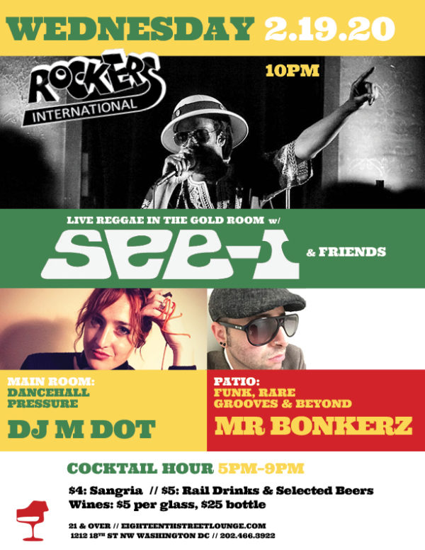 fusicology's tweet photo. Tonight WDC #RockersInternational with DJ M Dot, See-I & Friends + Mr Bonkerz @18thSTLounge https://t.co/RZ58O55dnD #DJMDot #MrBonkerz #SeeI @Seei @iamdjmdot @mr_bonkerzzz https://t.co/ugdCLBU38n