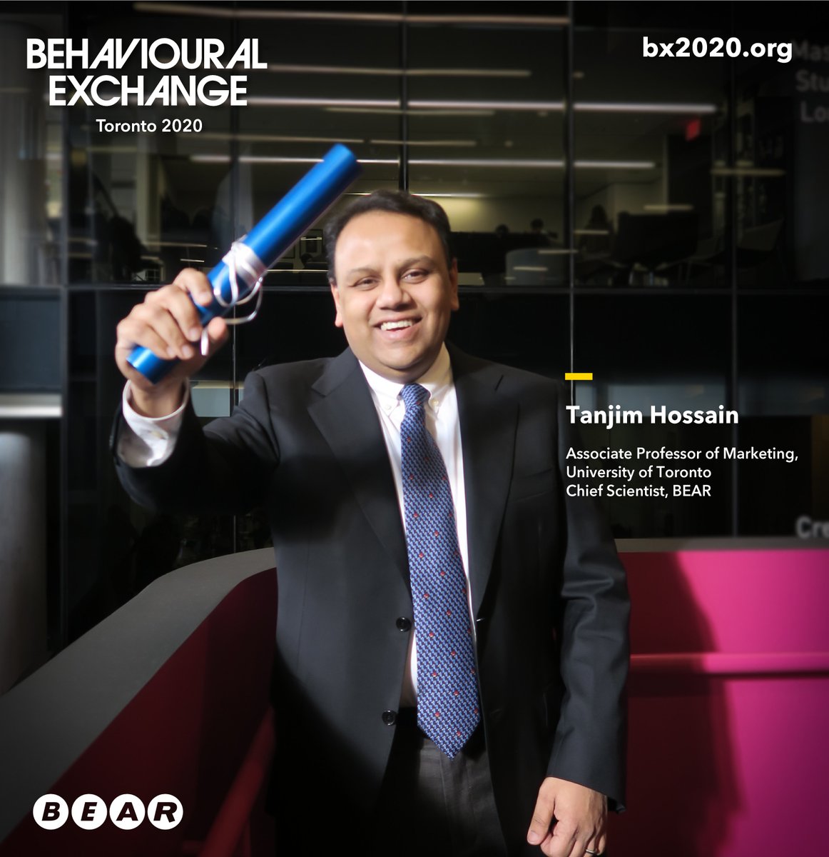 The BX Baton is in #Toronto! Prof. Tanjim Hossain looks forward to welcoming everyone <a href="/UofT/">University of Toronto</a> <a href="/UofT_BEAR/">BEAR UofT</a>. Registration info: bx2020.org. #BX2020 #BXToronto #BXBatonSeries <a href="/BXconference/">Behavioural Exchange</a>