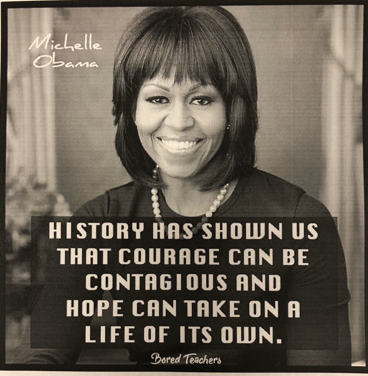 HHE_Library's tweet photo. Today we celebrate Michelle Obama! @bisdhhe #huskypride #BlackHistoryMonth https://t.co/fCazDjFa25