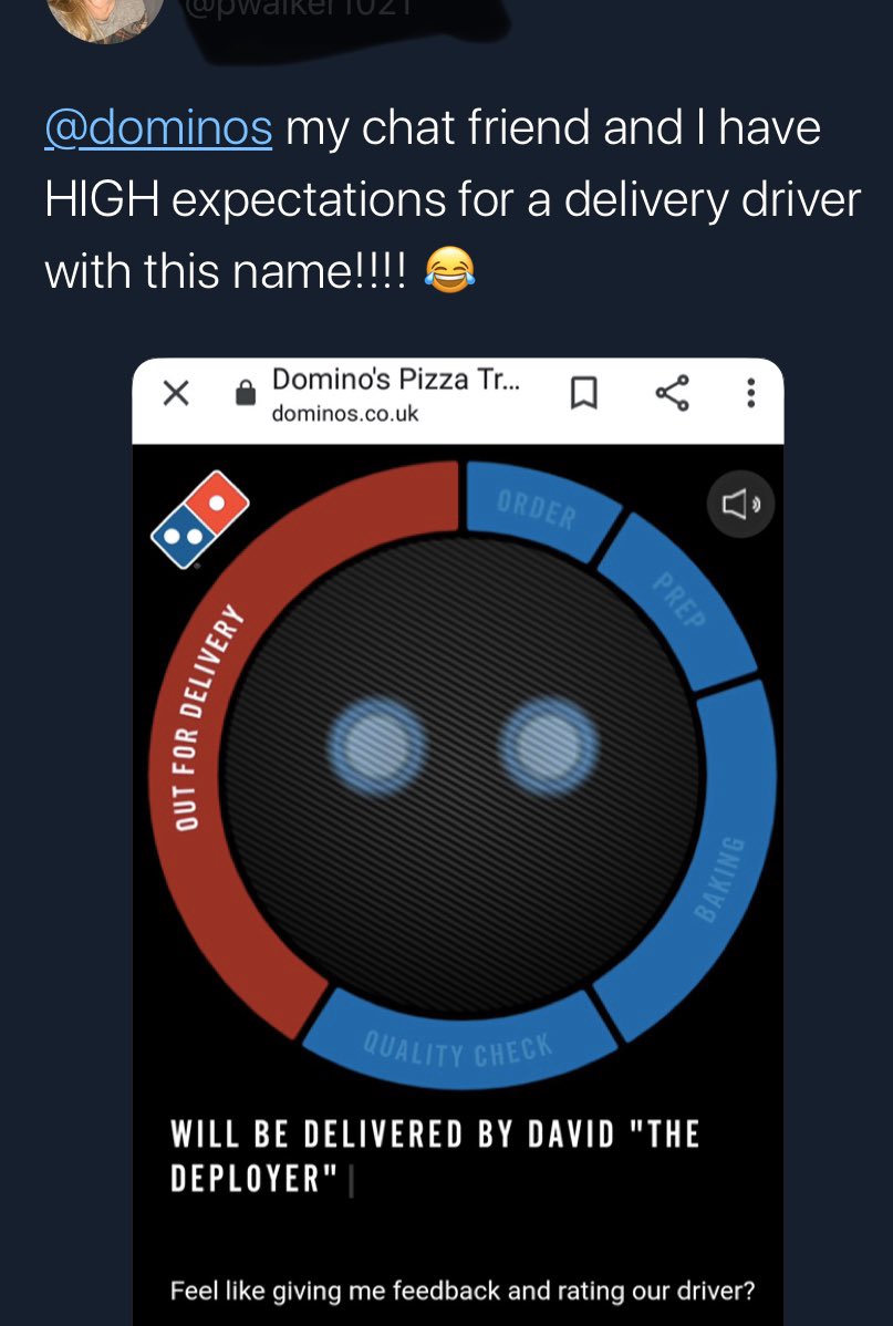 pwalker1021's tweet photo. @dominos I totally think we should make #deployerdave trend!!! Because it’s just that amazing!!! #dominosdeployerdave https://t.co/1cofHYVzDt