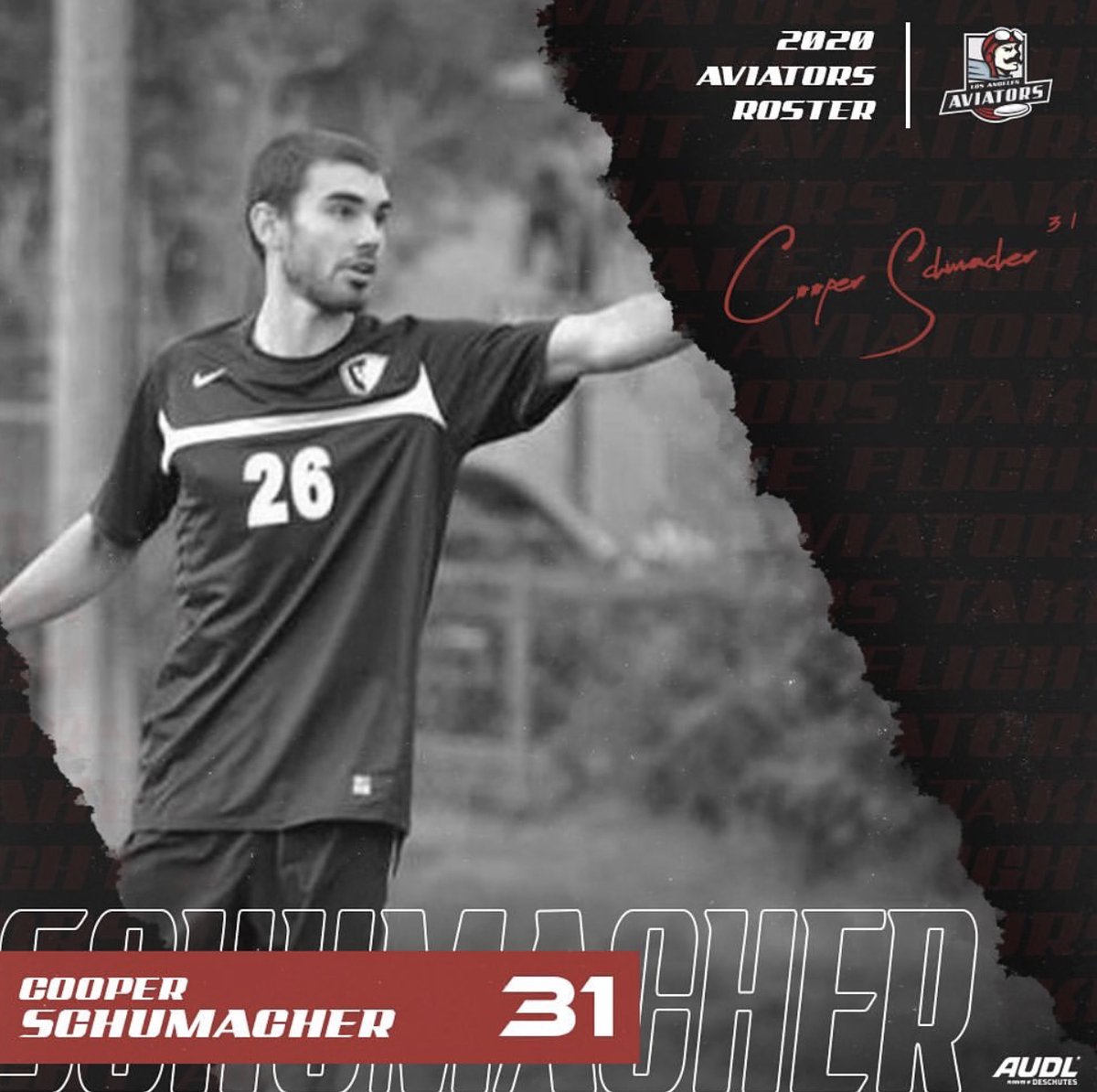 laaviators's tweet photo. Please welcome more 2020 rookies! 
#19 David VanderZee 
#31 Cooper Schumacher 
.
.
#laaviators #aviatorstakeflight #ultimatefrisbee #lasports #proLA #AUDL #AUDLwest #frisbee #socalultimate #players  #signed #2020roster #2020Aviators #rookies  #19VanderZee #31Schumacher https://t.co/4pb1xBf2oS