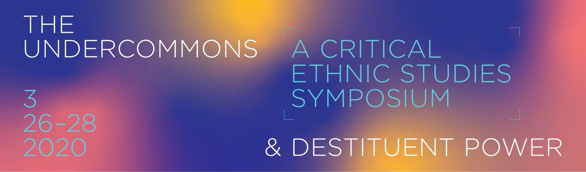 'The Undercommons & Destituent Power' destituentcommons.com 'On March 26-28, 2020, Indiana University’s annual Critical Ethnic Studies symposium will bring into dialogue two fields of insurgent study: the undercommons and destituent power. ...'
