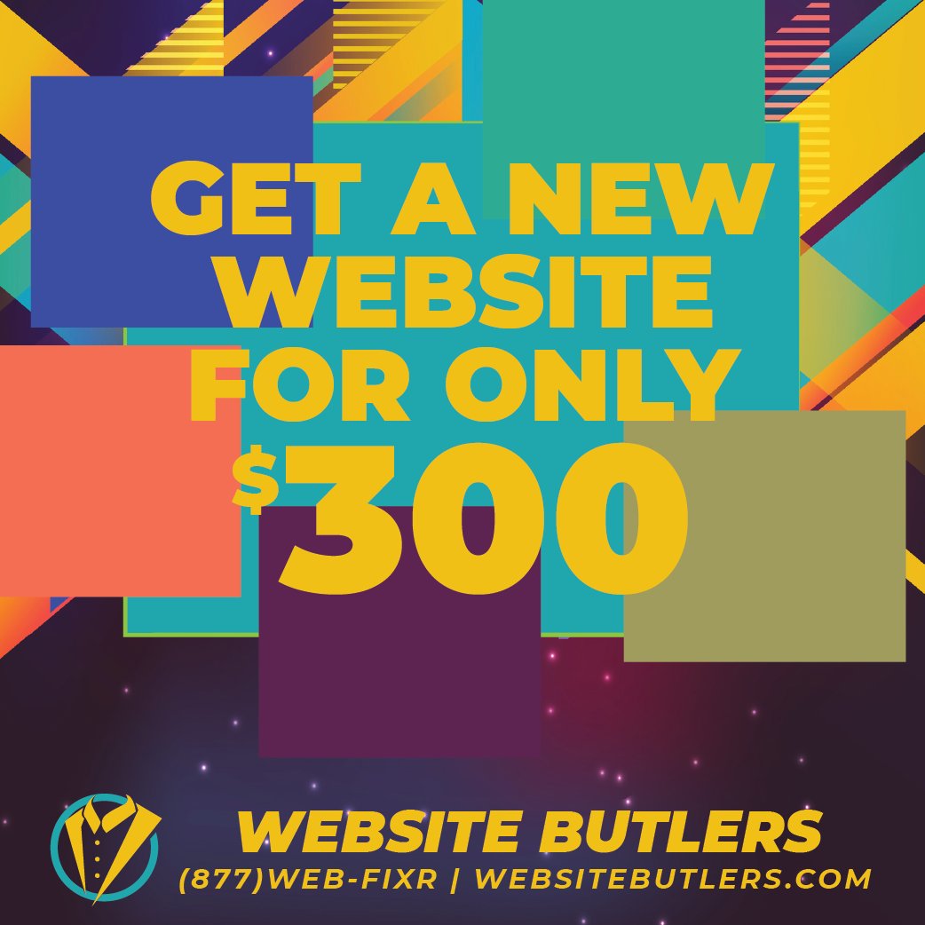 ButlersWebsite's tweet photo. We're offering a new 5-page website for only $300. Call us today and get yours! 877-WEB-FIXR https://t.co/Bti2u9hkAZ