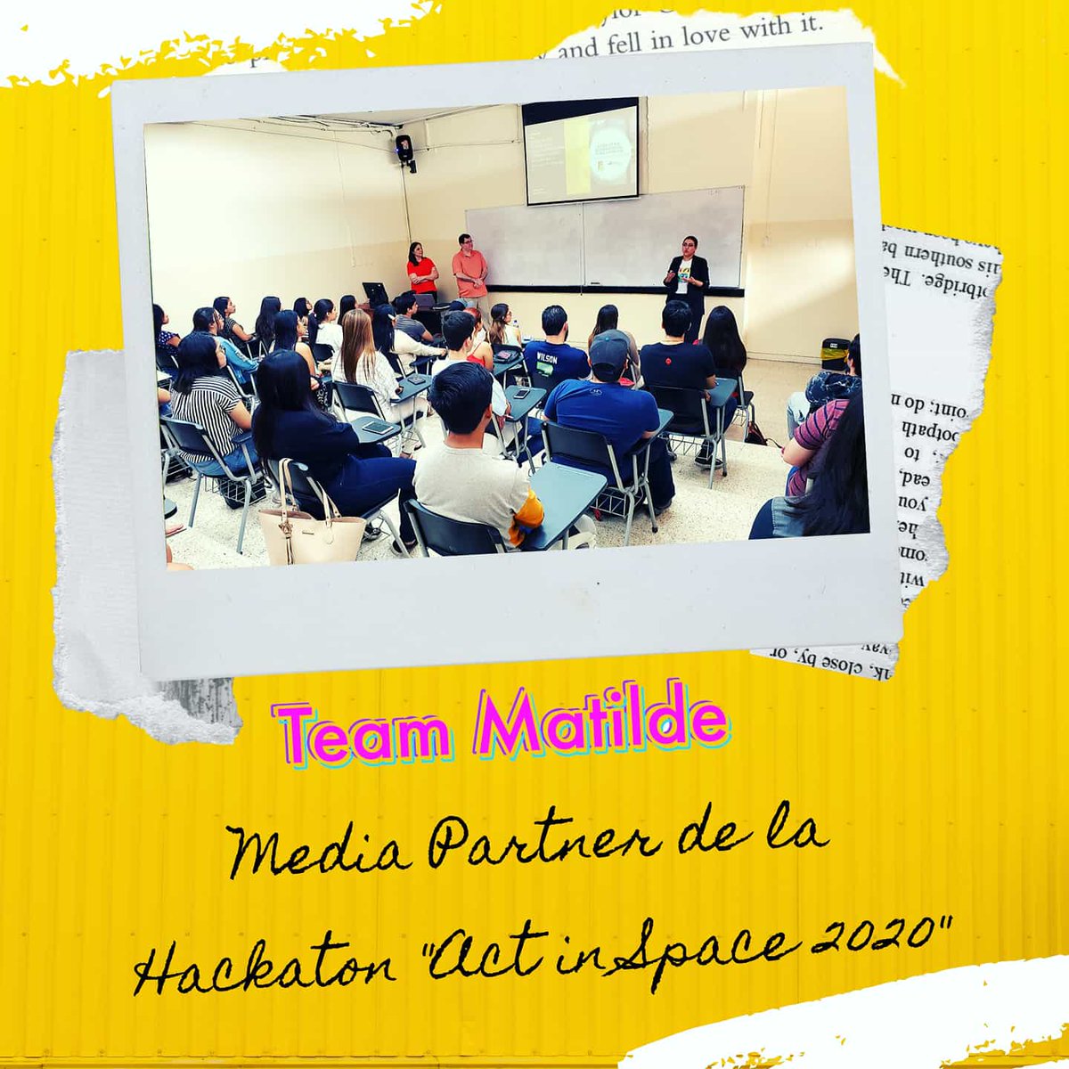 TeamMatilde's tweet photo. Socialización de #ActInSpace2020 con jóvenes interesados en participar en la #hackathon Internacional a realizarse en Abril por 1era vez en #Guayaquil. Evento de @leviathan_space. Visiten https://t.co/hQth1e28dd y regístrense en https://t.co/bs9MrzneZ9 para info del #warmupevent https://t.co/PcKR8AJ4Zk