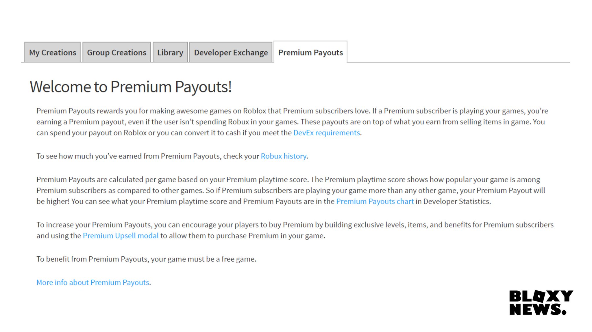 Bloxy News On Twitter Introducing Premium Payouts You Earn Premium Payouts Based On How Popular Your Game Is Among Premium Subscribers The More Premium Players Play Your Game Over Other Games - roblox account on other game