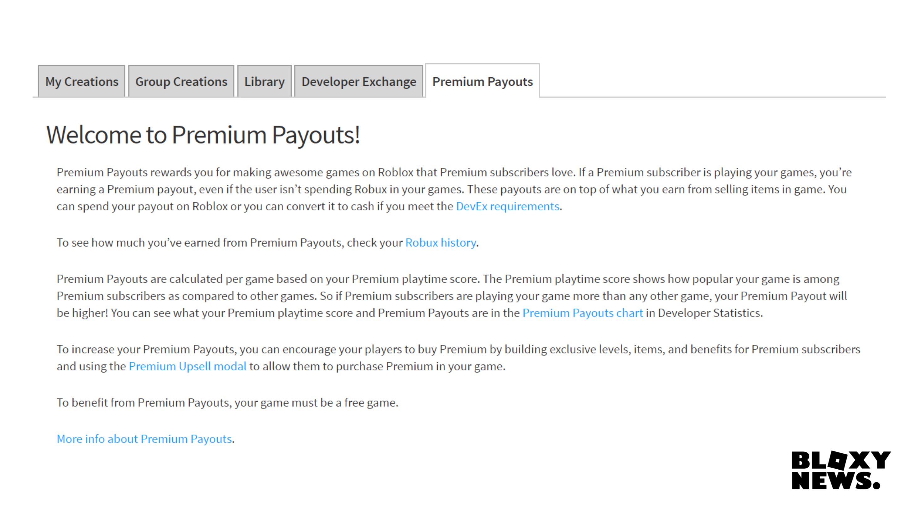 Bloxy News on X: Introducing: Premium Payouts! 💸🤑 You earn Premium  Payouts based on how popular your game is among Premium subscribers! The  more Premium players play your game over other games