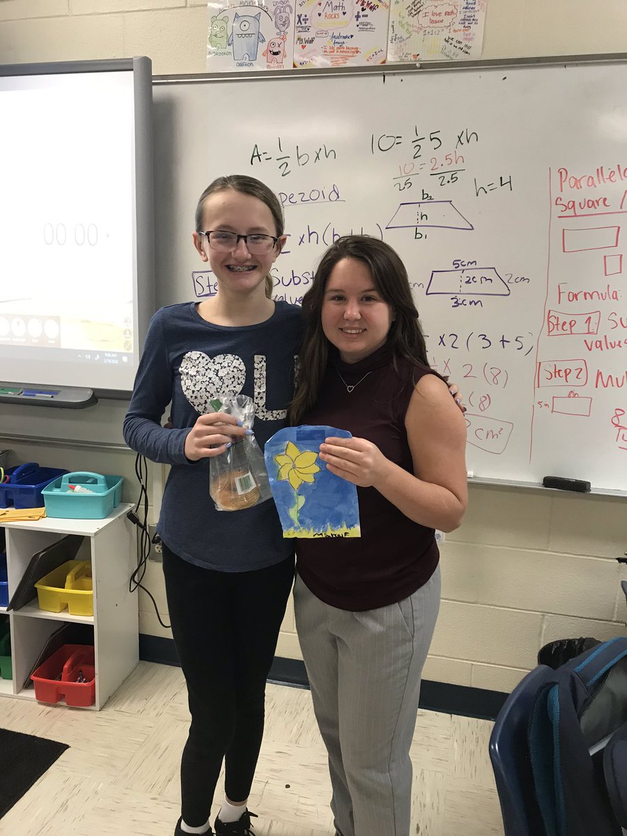 CaitlynWolf18's tweet photo. This sweet student made my morning today because she painted me a picture and brought me a donut and was so excited about it! It makes my heart happy to know that my students appreciate me just like I appreciate them. #daymade #lovemystudents #nmbms https://t.co/0q5V0eUsma